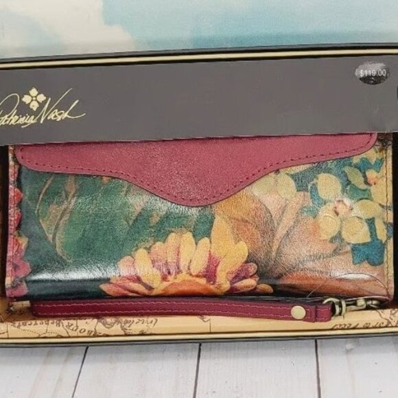 NEW Patricia Nash Valentia Multi Color Floral Leather Wallet RFID # P902237 - Picture 3 of 16